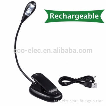 Rechargeable Clip Mini Portable LED Book Reading Light Lamp Flexible USB Novelty Light for Laptop PC Music Stand Light Lamp